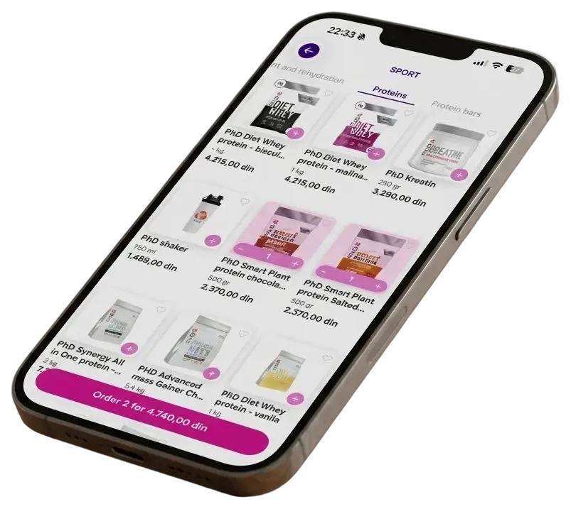 Rori phone storefront with a one-tap reorder bar — the streamlined path that gets a customer from open-app to placed-order in 7 taps